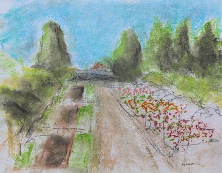 Gardens in the Monastery by artist John Holmes